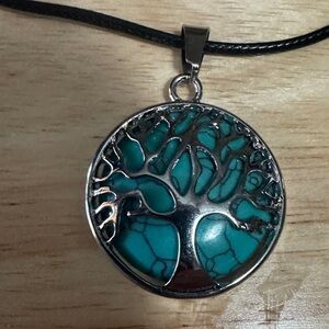 Turquoise Tree of Life Pendant Necklace - Women Jewelry